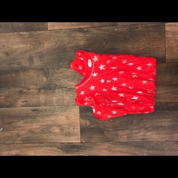 Cat & Jack Large 10/12 Red Dress Silver Summer - Picture 9 of 9